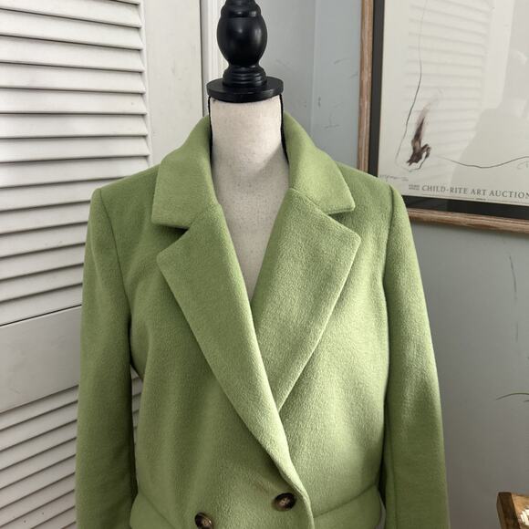 FREE PEOPLE Womens Peacoat Small Green Double Breasted Oversized Button Blazer - Picture 3 of 13